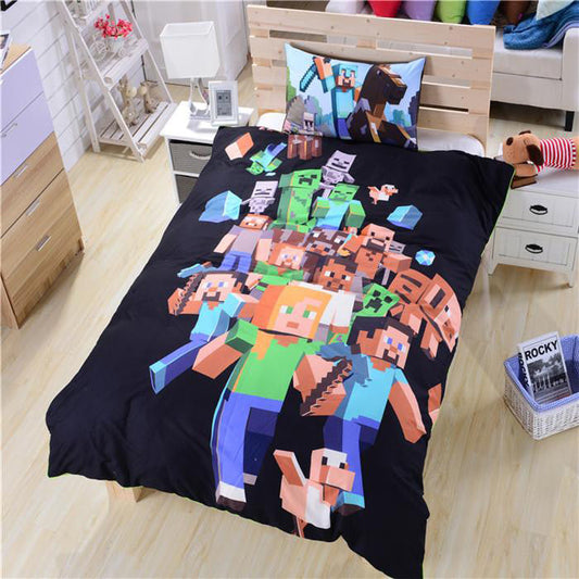 Minecraft Creeper Mobs Bedding Bed Set (Duvet Cover/ Pillow Case)