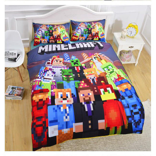 Minecraft Creeper Party Bedding Bed Set (Duvet Cover/ Pillow Case)