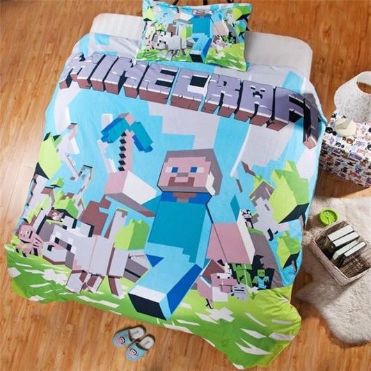 Minecraft Steve Bedding Bed Set (Duvet Cover/ Pillow Case)